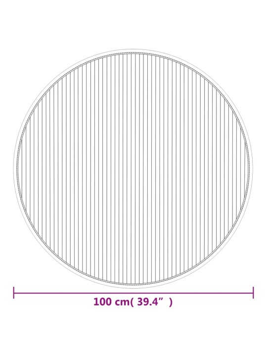 Koberec kulatý hnědý 100 cm bambus