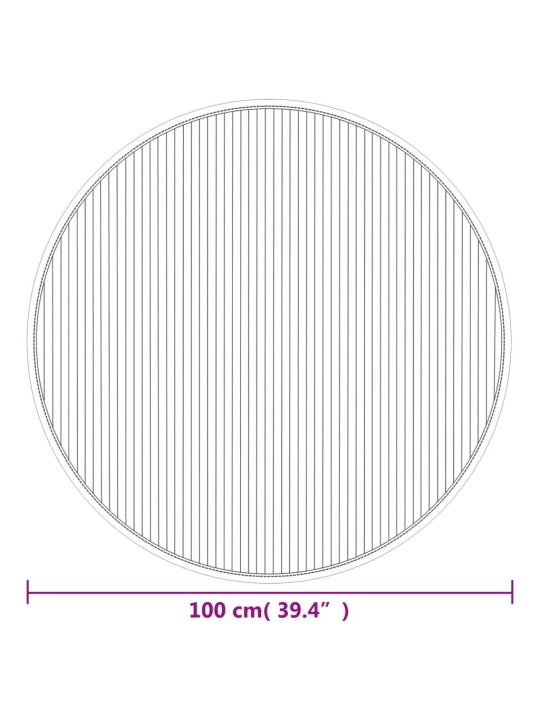 Koberec kulatý tmavě hnědý 100 cm bambus