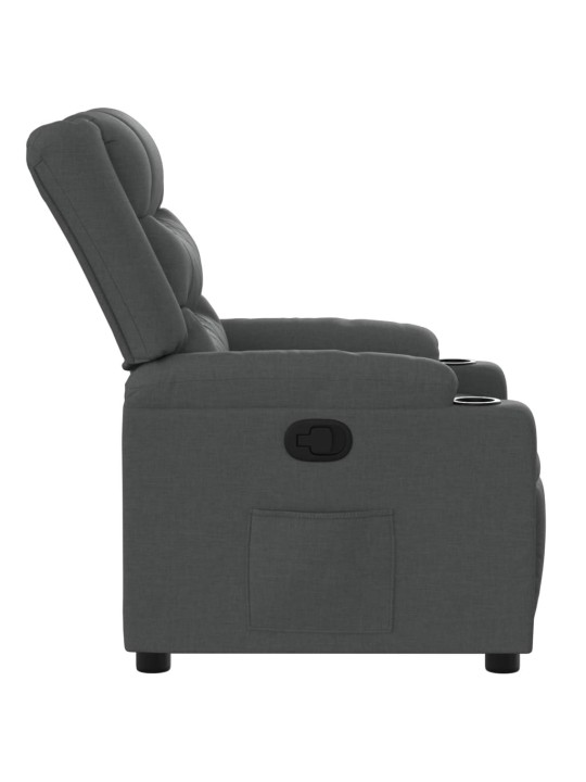Polohovací křeslo tmavě šedé textil