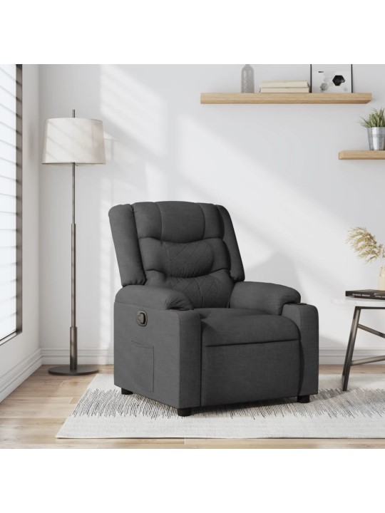 Polohovací křeslo tmavě šedé textil