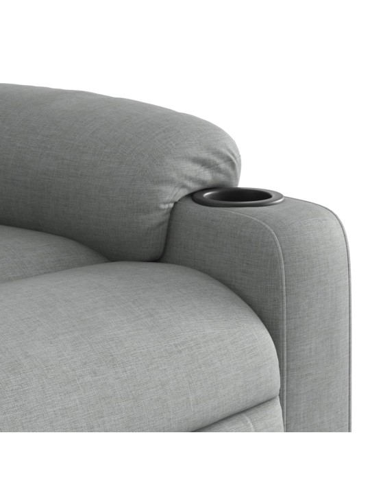 Masážní polohovací křeslo světle šedé textil