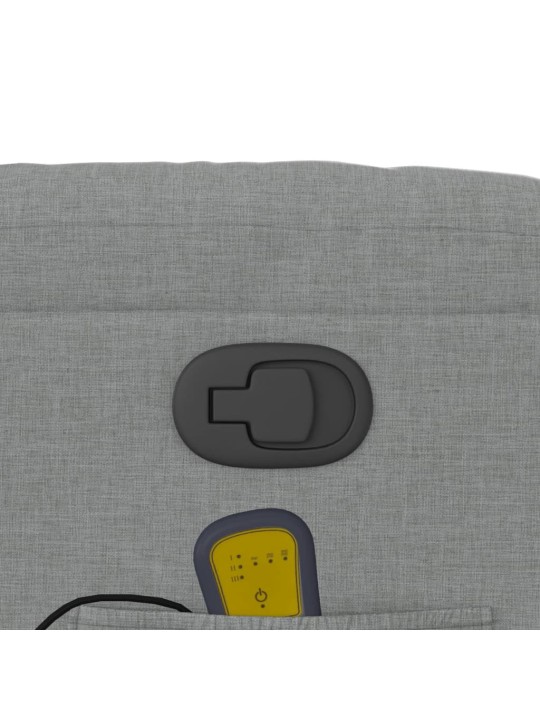 Masážní polohovací křeslo světle šedé textil