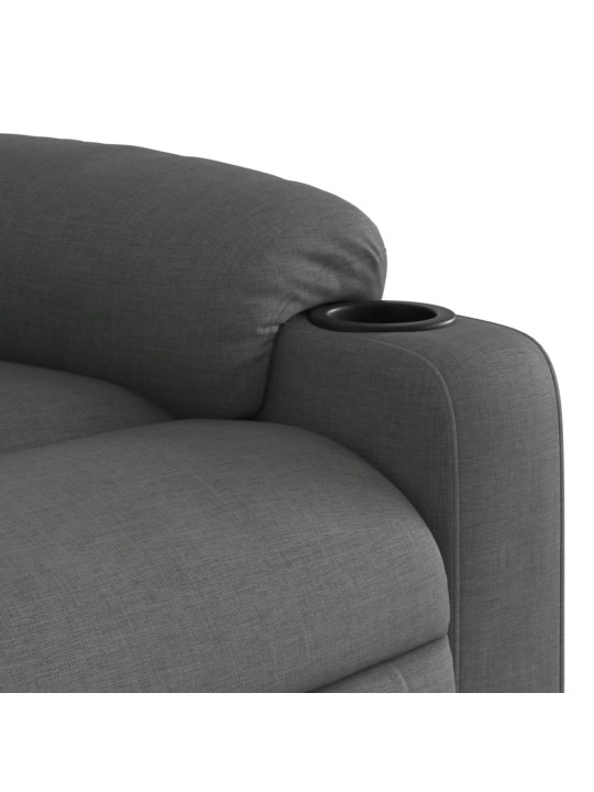 Masážní polohovací křeslo tmavě šedé textil