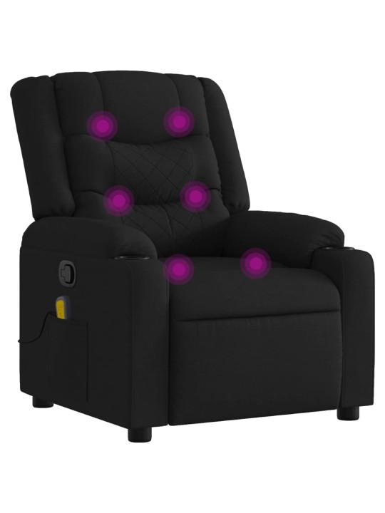 Masážní polohovací křeslo černé textil