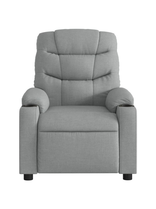 Polohovací křeslo světle šedé textil