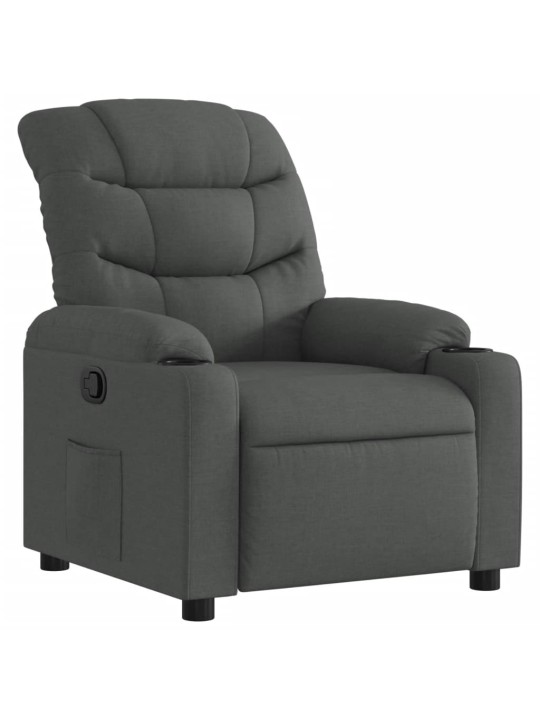 Polohovací křeslo tmavě šedé textil
