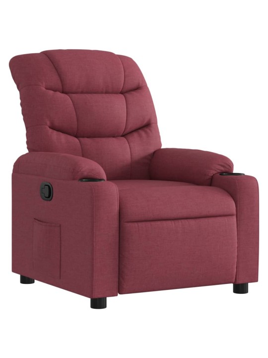 Polohovací křeslo vínové textil
