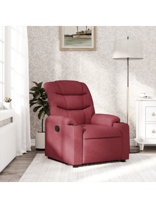 Polohovací křeslo vínové textil