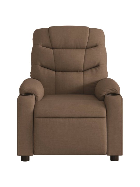 Polohovací křeslo hnědé textil