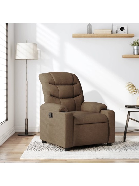 Polohovací křeslo hnědé textil