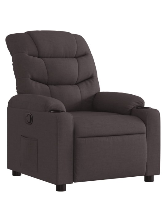 Polohovací křeslo tmavě hnědé textil