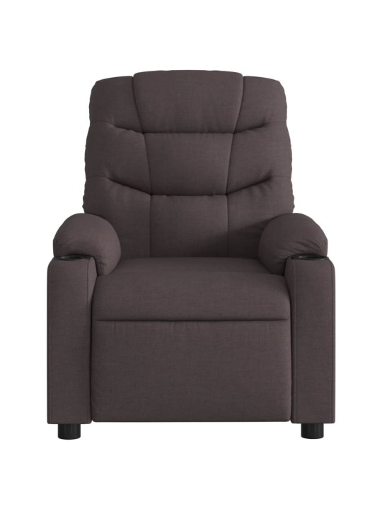 Polohovací křeslo tmavě hnědé textil