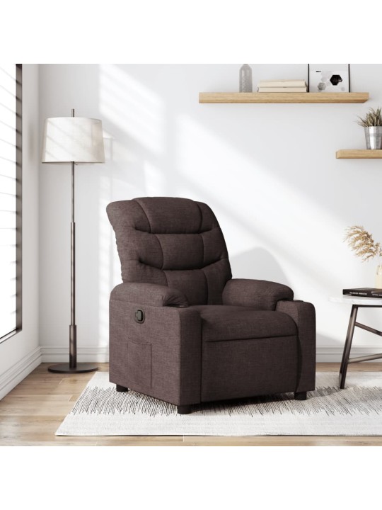 Polohovací křeslo tmavě hnědé textil