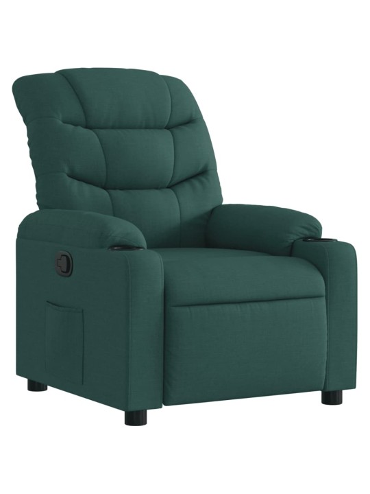 Polohovací křeslo tmavě zelené textil