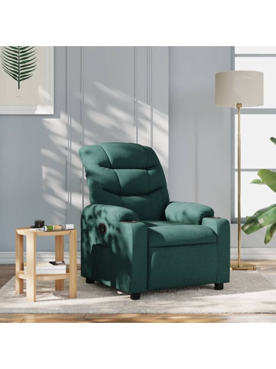 Polohovací křeslo tmavě zelené textil