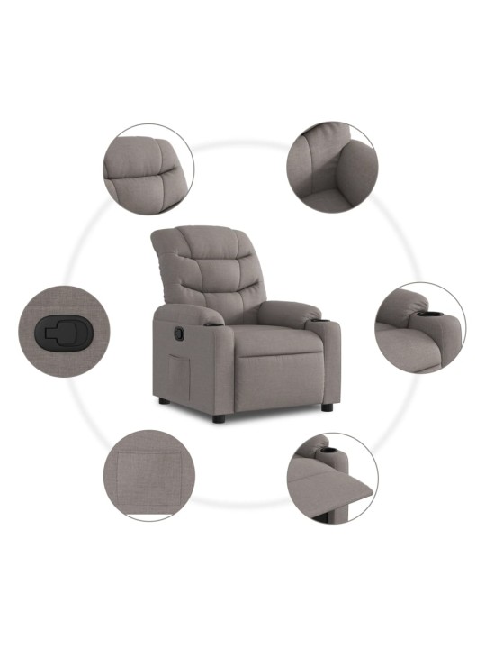 Polohovací křeslo taupe textil