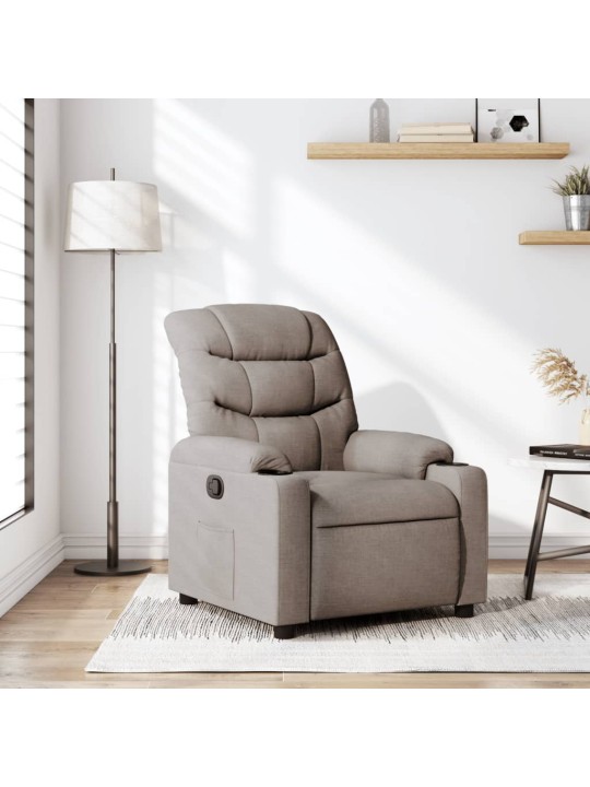 Polohovací křeslo taupe textil