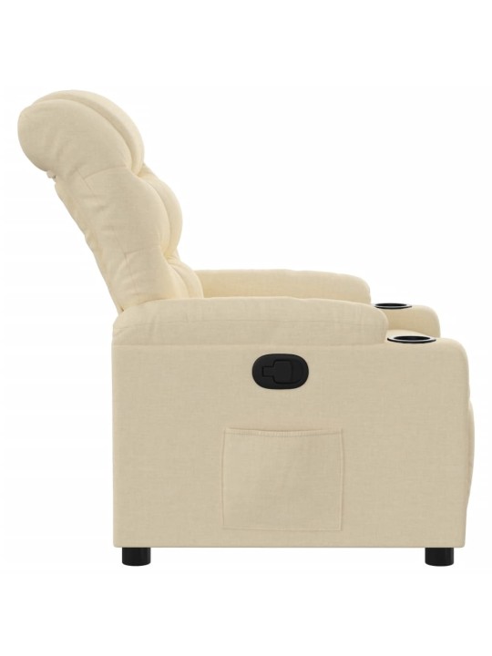 Polohovací křeslo krémové textil