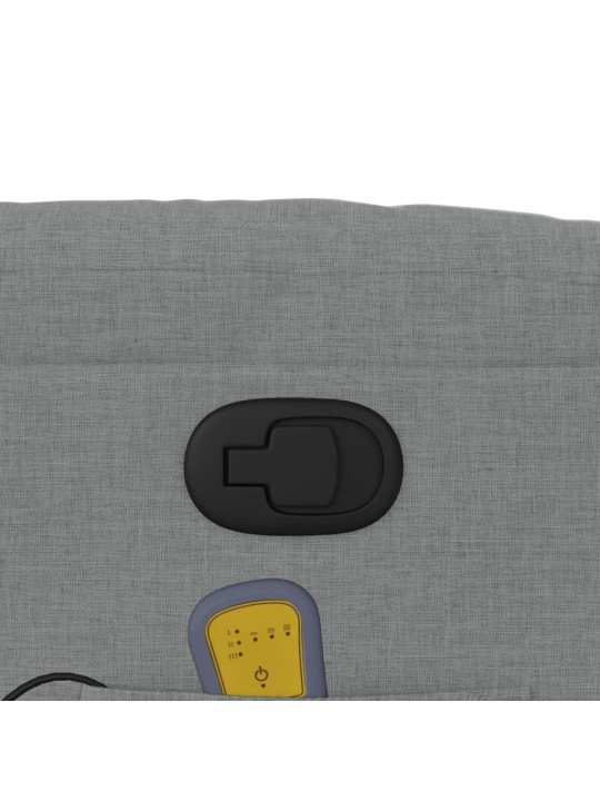 Masážní polohovací křeslo světle šedé textil