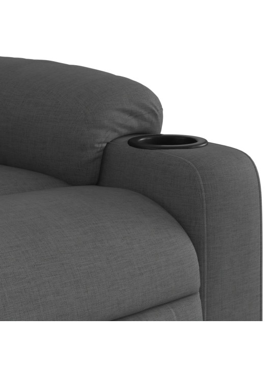 Masážní polohovací křeslo tmavě šedé textil