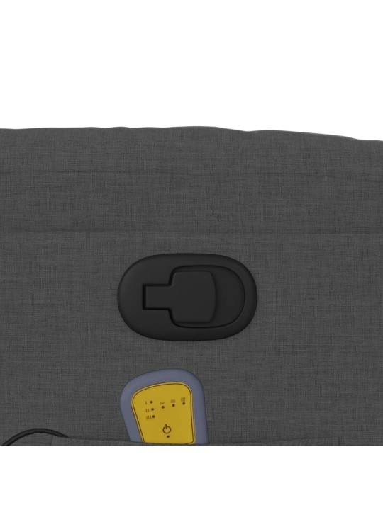 Masážní polohovací křeslo tmavě šedé textil