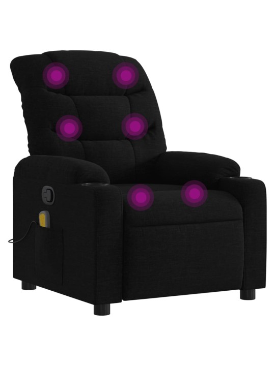 Masážní polohovací křeslo černé textil