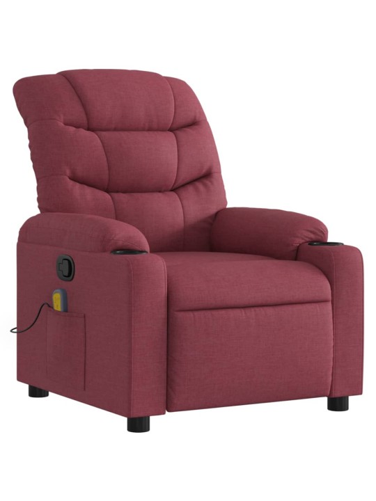 Masážní polohovací křeslo vínové textil