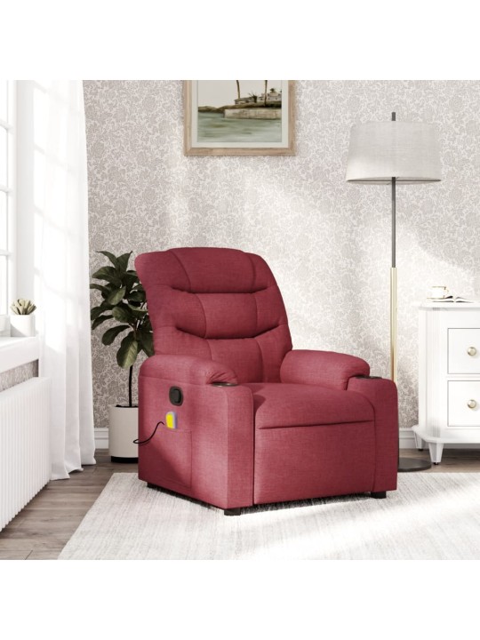 Masážní polohovací křeslo vínové textil