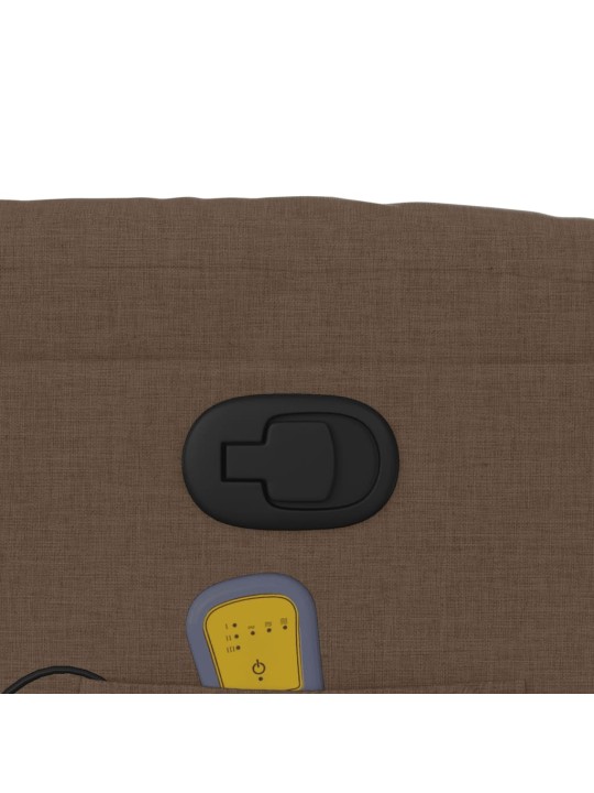 Masážní polohovací křeslo hnědé textil