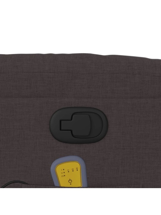 Masážní polohovací křeslo tmavě hnědé textil