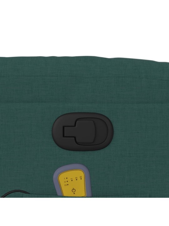 Masážní polohovací křeslo tmavě zelené textil
