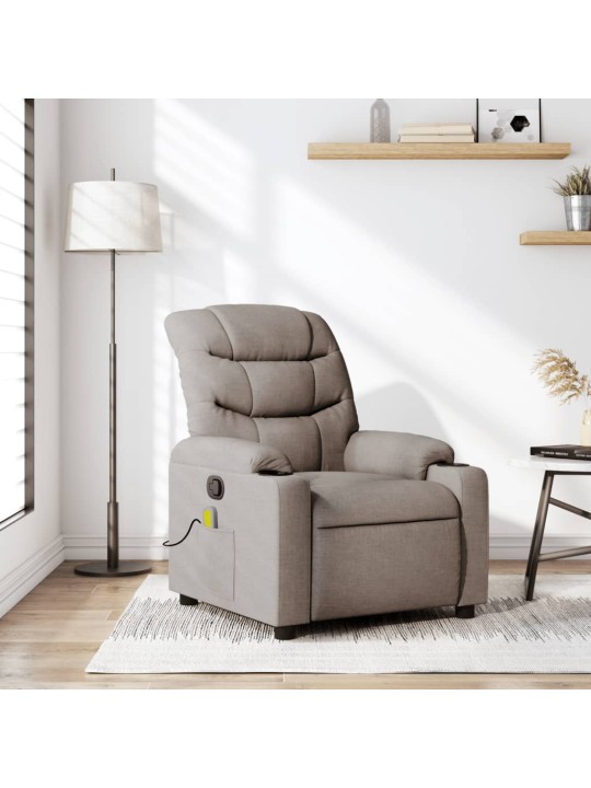 Masážní polohovací křeslo taupe textil