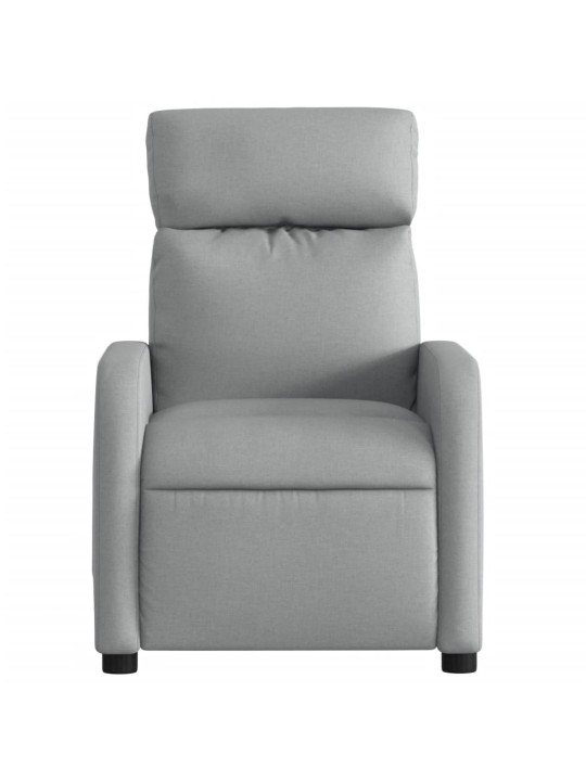 Polohovací křeslo světle šedé textil