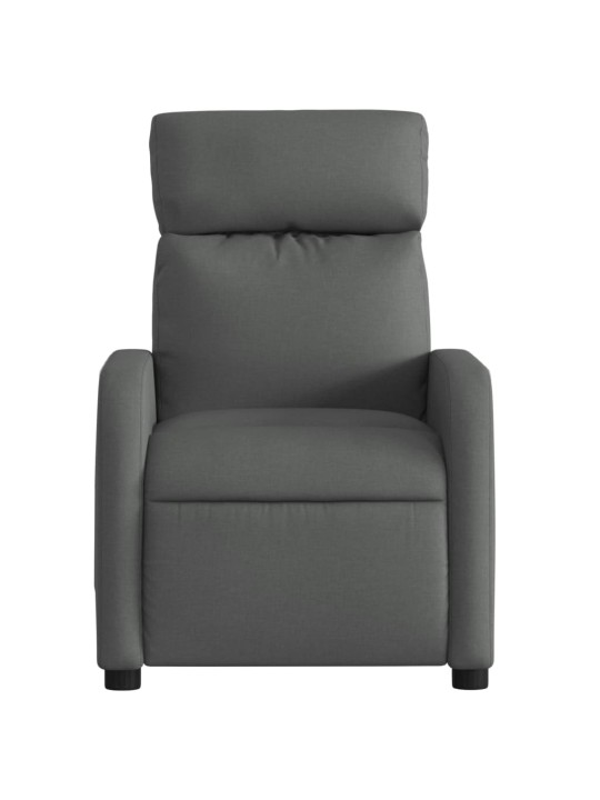 Polohovací křeslo tmavě šedé textil