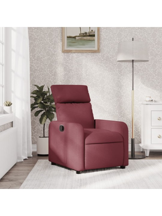 Polohovací křeslo vínové textil