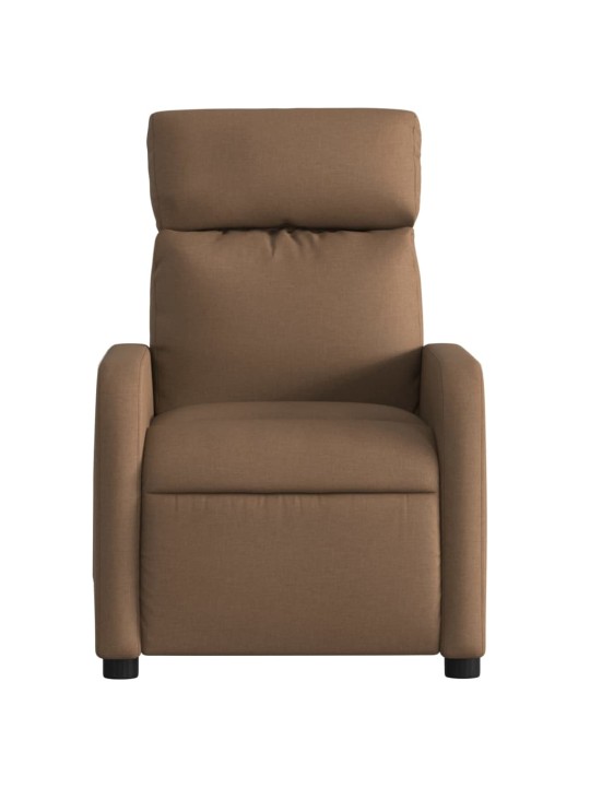 Polohovací křeslo hnědé textil
