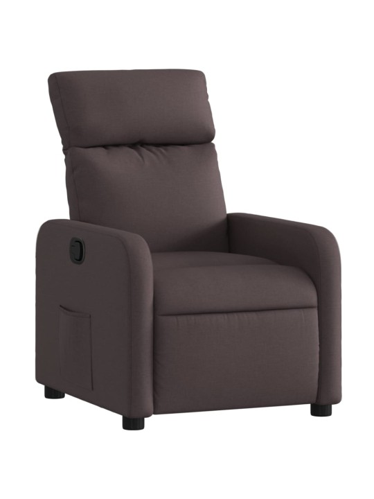 Polohovací křeslo tmavě hnědé textil