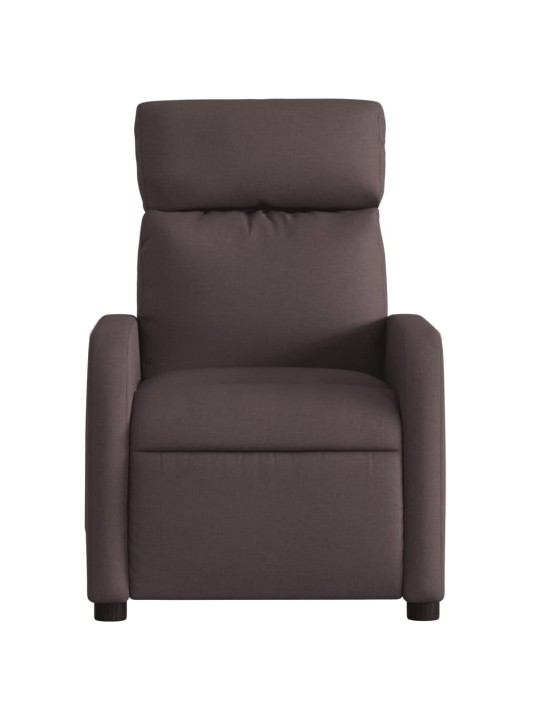 Polohovací křeslo tmavě hnědé textil