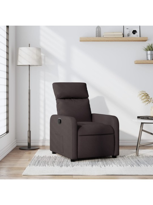 Polohovací křeslo tmavě hnědé textil