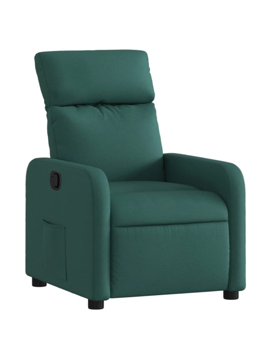 Polohovací křeslo tmavě zelené textil