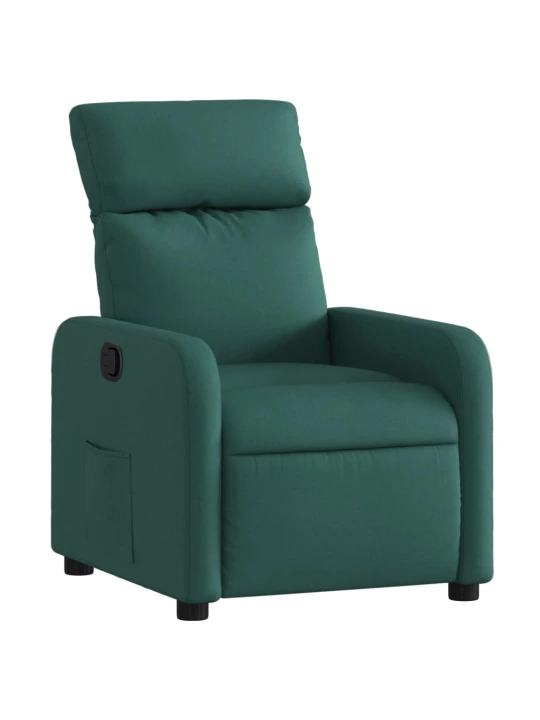 Polohovací křeslo tmavě zelené textil