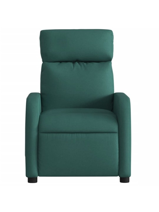 Polohovací křeslo tmavě zelené textil