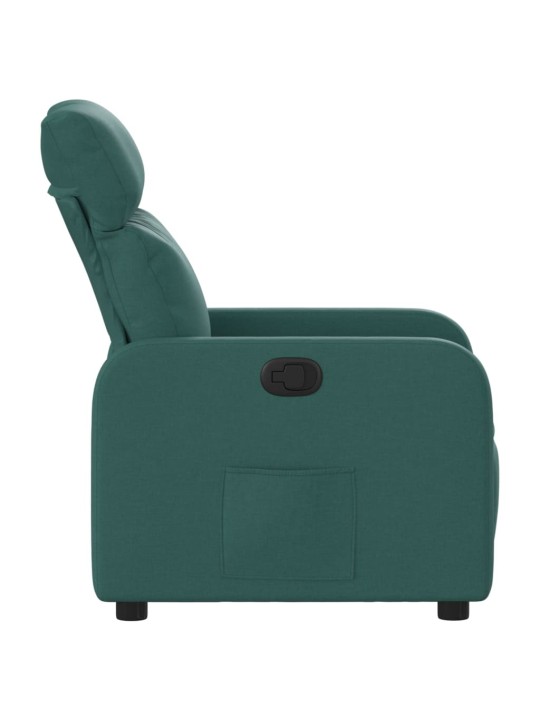 Polohovací křeslo tmavě zelené textil