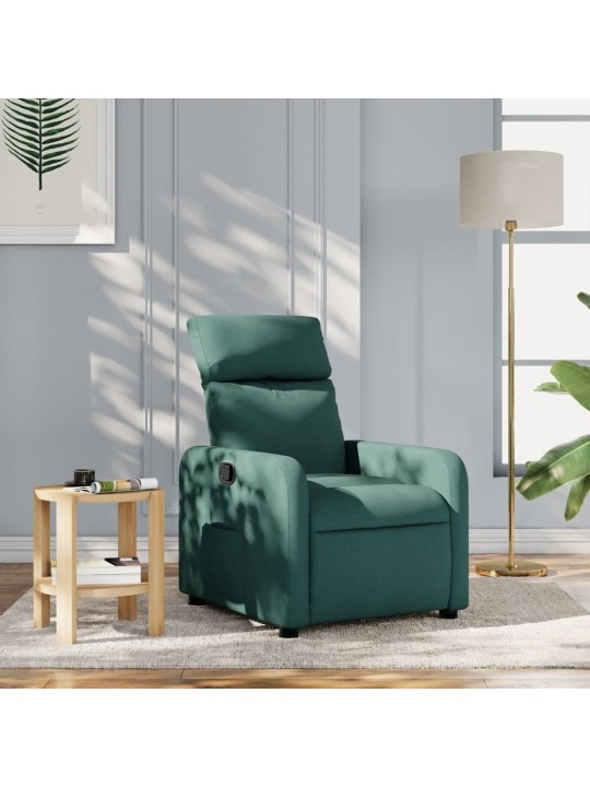 Polohovací křeslo tmavě zelené textil