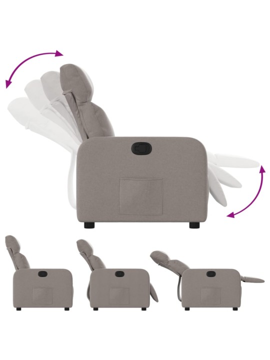 Polohovací křeslo taupe textil