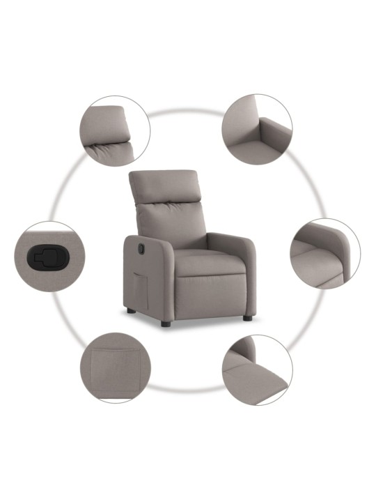 Polohovací křeslo taupe textil