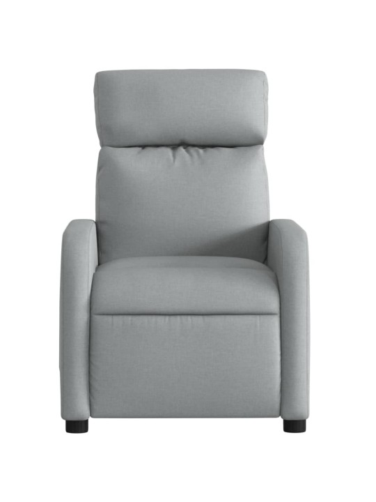 Masážní polohovací křeslo světle šedé textil
