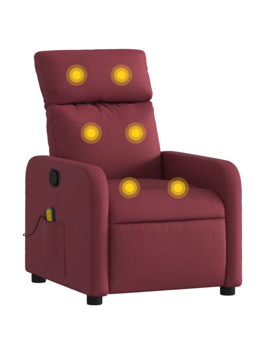 Masážní polohovací křeslo vínové textil