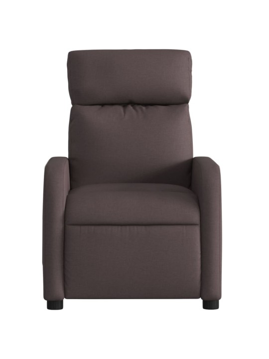 Masážní polohovací křeslo tmavě hnědé textil