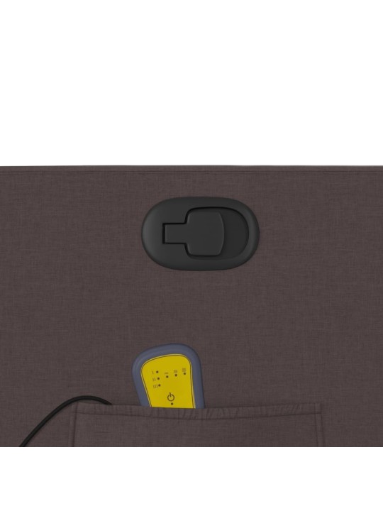 Masážní polohovací křeslo tmavě hnědé textil